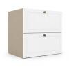 Módulo Balcão 60x68x56cm 2 Gavetas + 1 Gaveta Oculta 100% MDF Cozinha Provence Robel Fendi/Branco Matte