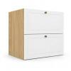 Módulo Balcão 60x68x56cm 2 Gavetas + 1 Gaveta Oculta 100% MDF Cozinha Provence Robel Hanover/Branco Matte