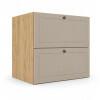 Módulo Balcão 60x68x56cm 2 Gavetas + 1 Gaveta Oculta 100% MDF Cozinha Provence Robel Hanover/Fendi Matte