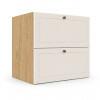 Módulo Balcão 60x68x56cm 2 Gavetas + 1 Gaveta Oculta 100% MDF Cozinha Provence Robel Hanover/Off White Matte