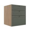 Módulo Balcao 60cm 3 Gavetas 100% MDF Cozinha Modulada Provence Robel Hanover/Salvia Matte