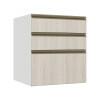Módulo Balcão 60cm 3 Gavetas 100% MDF Cozinha Modulada Gold J Robel Branco/Aspen