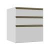 Módulo Balcão 60cm 3 Gavetas 100% MDF Cozinha Modulada Gold J Robel Branco/Branco Matte