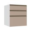 Módulo Balcão 60cm 3 Gavetas 100% MDF Cozinha Modulada Gold J Robel Branco/Fendi Matte