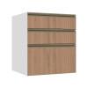 Módulo Balcão 60cm 3 Gavetas 100% MDF Cozinha Modulada Gold J Robel Branco/Hanover