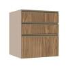 Módulo Balcão 60cm 3 Gavetas 100% MDF Cozinha Modulada Gold J Robel Fendi/Amendoeira BP