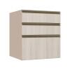 Módulo Balcão 60cm 3 Gavetas 100% MDF Cozinha Modulada Gold J Robel Fendi/Aspen