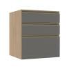 Módulo Balcão 60cm 3 Gavetas 100% MDF Cozinha Modulada Gold Robel Hanover/Cinza