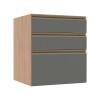 Módulo Balcão 60cm 3 Gavetas 100% MDF Cozinha Modulada Gold J Robel Hanover/Cinza Matte