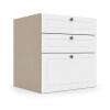 Módulo Balcão 60x68x56cm 3 Gavetas 100% MDF Cozinha Provence Robel Fendi/Branco Matte