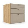 Módulo Balcão 60x68x56cm 3 Gavetas 100% MDF Cozinha Provence Robel Hanover/Fendi Matte