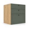 Módulo Balcão 60x68x56cm 3 Gavetas 100% MDF Cozinha Provence Robel Hanover/Salvia Matte