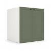Módulo Balcão 60x68x56cm 2 Portas 100% MDF Cozinha Provence Robel Branco/Salvia Matte