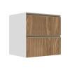 Módulo Balcão 70cm 1 Gaveta 1 Porta Basculante 100% MDF Cozinha Modulada Gold J Robel Branco/Amendoeira BP