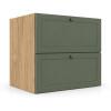 Módulo Balcao 70x68x56cm 1 Gaveta 1 Porta Basculante 100% MDF Cozinha Provence Robel Hanover/Salvia Matte