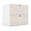 Módulo Balcão 70x68x56cm 2 Gavetas + 1 Gaveta Oculta 100% MDF Cozinha Provence Robel Branco/Off White Matte