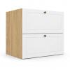 Módulo Balcão 70x68x56cm 2 Gavetas + 1 Gaveta Oculta 100% MDF Cozinha Provence Robel Hanover/Branco Matte