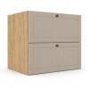 Módulo Balcão 70x68x56cm 2 Gavetas + 1 Gaveta Oculta 100% MDF Cozinha Provence Robel Hanover/Fendi Matte