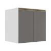 Módulo Balcão 70cm 2 Portas 100% MDF Cozinha Modulada Gold J Robel Branco/Cinza Matte