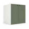Módulo Balcão 70x68x56cm 2 Portas 100% MDF Cozinha Provence Robel Branco/Salvia Matte