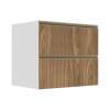 Módulo Balcão 80cm 1 Gaveta 1 Porta Basculante 100% MDF Cozinha Modulada Gold J Robel Branco/Amendoeira BP