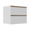 Módulo Balcão 80cm 1 Gaveta 1 Porta Basculante 100% MDF Cozinha Modulada Gold J Robel Branco/Branco Matte