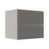 Módulo Balcão 80cm 1 Gaveta 1 Porta Basculante 100% MDF Cozinha Modulada Gold Robel Fendi/Cinza