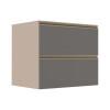 Módulo Balcão 80cm 1 Gaveta 1 Porta Basculante 100% MDF Cozinha Modulada Gold J Robel Fendi/Cinza Matte