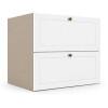 Módulo Balcão 80x68x56cm 1 Gaveta 1 Porta Basculante 100% MDF Cozinha Provence Robel Fendi/Branco Matte