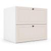 Módulo Balcão 80x68x56cm 2 Gavetas + 1 Gaveta Oculta 100% MDF Cozinha Provence Robel Branco/Off White Matte