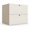 Módulo Balcão 80x68x56cm 2 Gavetas + 1 Gaveta Oculta 100% MDF Cozinha Provence Robel Fendi/Off White Matte