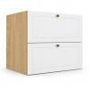 Módulo Balcão 80x68x56cm 2 Gavetas + 1 Gaveta Oculta 100% MDF Cozinha Provence Robel Hanover/Branco Matte