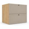 Módulo Balcão 80x68x56cm 2 Gavetas + 1 Gaveta Oculta 100% MDF Cozinha Provence Robel Hanover/Fendi Matte