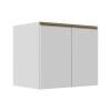 Módulo Balcão 80cm 2 Portas 100% MDF Cozinha Modulada Gold J Robel Branco/Branco Matte