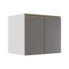 Módulo Balcão 80cm 2 Portas 100% MDF Cozinha Modulada Gold J Robel Branco/Cinza Matte