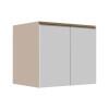Módulo Balcão 80cm 2 Portas 100% MDF Cozinha Modulada Gold J Robel Fendi/Branco Matte