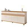 Buffet Sala Jantar Grande 184cm 4 Portas 4 Gavetas Açores EDN Off White/Cedro