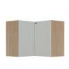 Módulo Balcao de Canto L 94x96cm 100% MDF Cozinha Provence Robel Hanover/Branco Matte