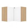 Módulo Balcão Canto L 96x94,5 x 68x56cm 100% MDF Cozinha Provence Robel Hanover/Branco Matte