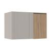 Módulo Balcao De Canto Reto 100cm Direito 100% MDF Cozinha Modulada Gold Robel Fendi/Hanover