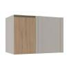 Módulo Balcao De Canto Reto 100cm Esquerdo 100% MDF Cozinha Modulada Gold Robel Fendi/Hanover