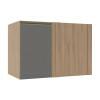 Módulo Balcao De Canto Reto 100cm Esquerdo 100% MDF Cozinha Modulada Gold Robel Hanover/Cinza
