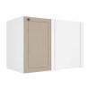 Módulo Balcão Canto Reto 100x68x56cm Direito/Esquerdo 100% MDF Cozinha Provence Robel Branco/Fendi Matte