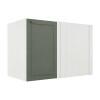 Módulo Balcão Canto Reto 100x68x56cm Direito/Esquerdo 100% MDF Cozinha Provence Robel Branco/Salvia Matte