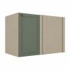 Módulo Balcão Canto Reto 100x68x56cm Direito/Esquerdo 100% MDF Cozinha Provence Robel Fendi/Salvia Matte