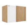 Módulo Balcão Canto Reto 100x68x56cm Direito/Esquerdo 100% MDF Cozinha Provence Robel Hanover/Branco Matte