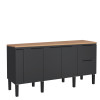 Balcão Buffet Cozinha com Tampo 174x85x51cm Cisne 180 Cozimax Preto/Jequitiba