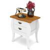 Bombê Retrô Sala Quarto 2 Gavetas 68x45x71 Premier Patrimar Branco/Cumaru