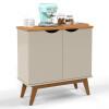 Buffet Aparador Pequeno 2 Portas 81cm Prism Patrimar Off White/Cinamomo