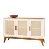 Buffet Sala Jantar Ratan 3 Portas 130cm Andorra EDN Off White/Cedro